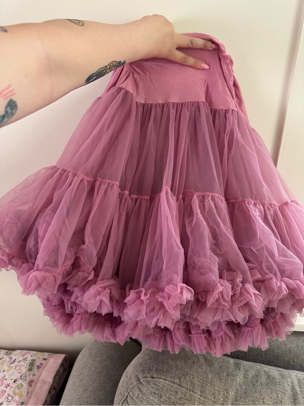 Tiered pink petticoat